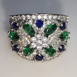 💍 Luxury 925 Silver Princess Cut  Engagement Wedding Party Girl Woman  Ring